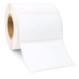 Blank White Polypropylene Labels - 70mm x 40mm (Approx. 2.8" x 1.6"), 500 Labels on Roll with 1.5" Core. Waterproof and Tear-Resistant with Permanent Latex-Free Adhesive