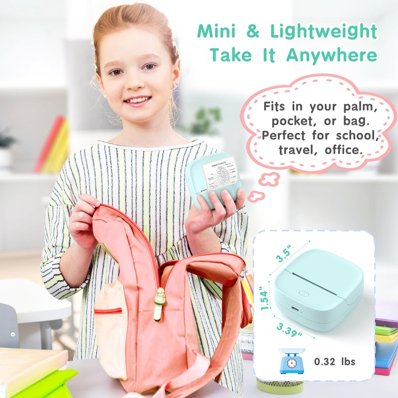 Gloryang JD-23 Sticker Printer, Mini Portable Thermal Printer Print Pod,