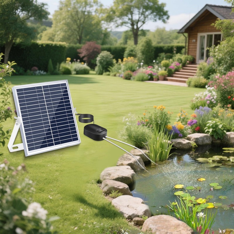Lewisia 15W Solar Aerator Air Pump Battery with Air Hoses