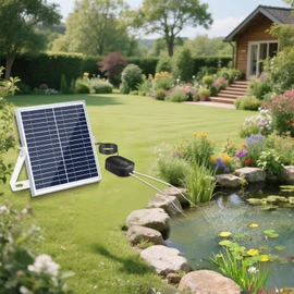 Lewisia 15W Solar Aerator Air Pump Battery with Air Hoses and Bubble Stones Fish Tank Pond Bubble Oxygenator