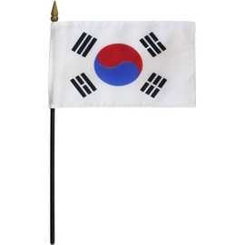 South Korea - 4 in x 6 in World Stick Flag