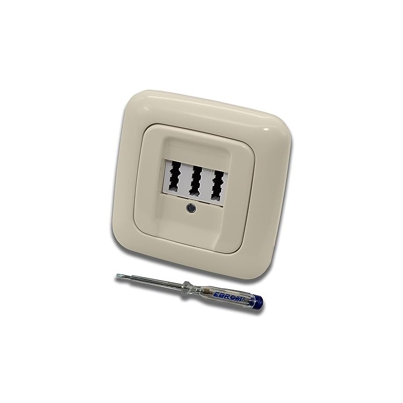 Busch Jäger Set Flush-Mounted Telephone Socket by EBROM, TAE 3x6