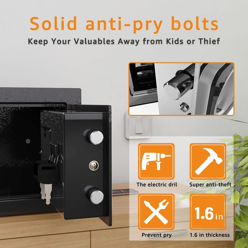 Goldenkey Small Safe with Fireproof Bag, Digital Mini Money Safe