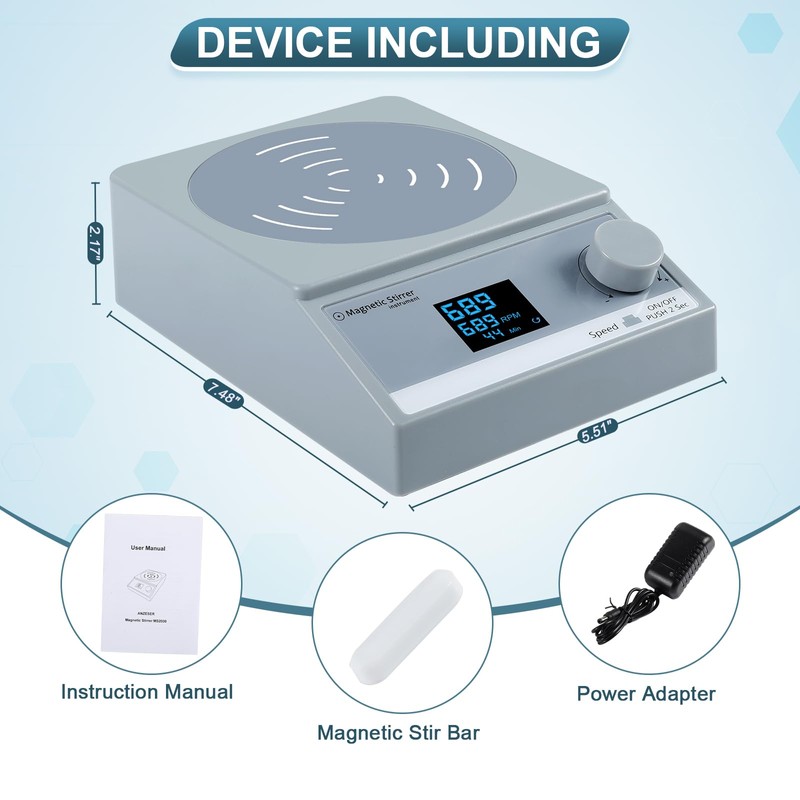 ANZESER Magnetic Stirrer with Timer Switch, 3.5 L Digital Magnetic