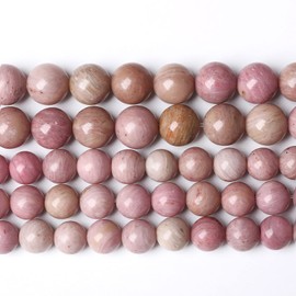 60 abalorio redondas de rodocrosita rosa natural AAA de 6 mm, abalorio sueltas para hacer joyas, pulseras, collares de 15 pulgadas, poder curativo de piedra energética (6 mm, rodocrosita)