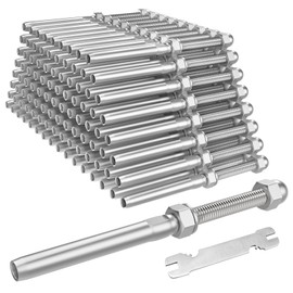 BLIKA 100 Pack 3/16" Cable Railing Swage Threaded Stud Tension End Fitting Terminal for 3/16" Cable Deck Railing Hand Swage T316 Stainless Steel Marine Grade, Swage Threaded Terminal