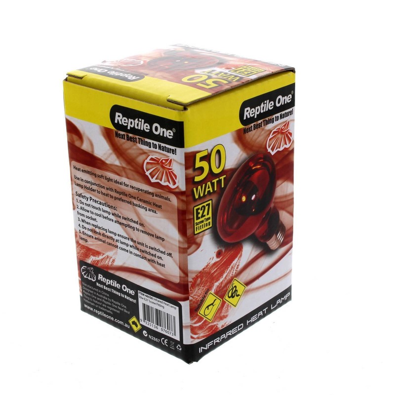 Reptile Infrared Heat Lamp 50W E27 Screw In Soft Light