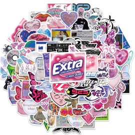 Y2k Retro Aesthetic Stickers, 106pcs Cool 2000s Cyber Trend Stickers, Vinyl Waterproof Sticker for Laptop, Guitar, Water Bottle, Birthday Gifts for Girls, Kids, Teens