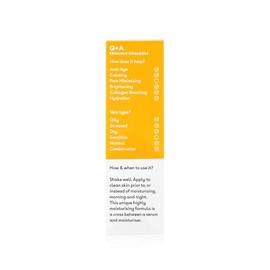 Q+A Sérum Iluminador de Vitamina C, Ilumina y Refresca tu Piel con este Sérum Facial Hibrido Rico en Antioxidantes e Hidratante, 30ml