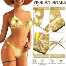 Yearntown 9pcs Gold Body Chains Beach Bikini Set for Women Waist Leg Chain Earring Hand Jewelry Accessories for Women