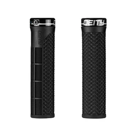 Deity, Handlebar Grip, Bicycle, Black, TRC+ Kevlar Infused Rubber, 32mm Outside Diameter, 132mm Length, Lazered Black Anodized Clamps