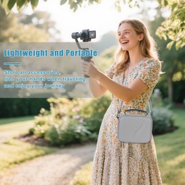 GHORA Case for DJI OSMO Mobile 7P, OSMO Mobile 7, Portable Storage Bag for OSMO7 OSMO7P Gimbal Stabilizer Accessories, PU Hard Protective Case Shoulder Bag