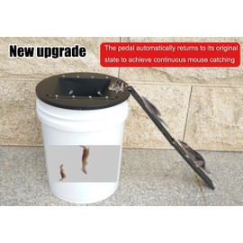 Bucket Lid Mouse Trap Metal 5 Gallon Bucket lid, 45° tilt Design Makes it Easier to Capture Strong Metal Material That, auto Reset, Repeat Catch, Indoor Outdoor, (1pack)