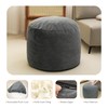 Round Stuffed Pouf Ottoman, Long Faux Fur Poufs with Foam