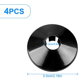4Pcs Radiator Pipe Covers, GLADFRESIT 15mm Plastic Black Pipe Collars Pipe Cover Plate for Wall Pipe Tube Decoration