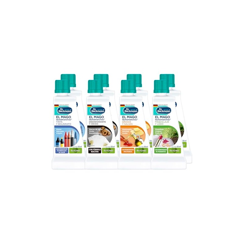 Dr. Beckmann Kit de Magos Quitamanchas, 8 botellas de 50