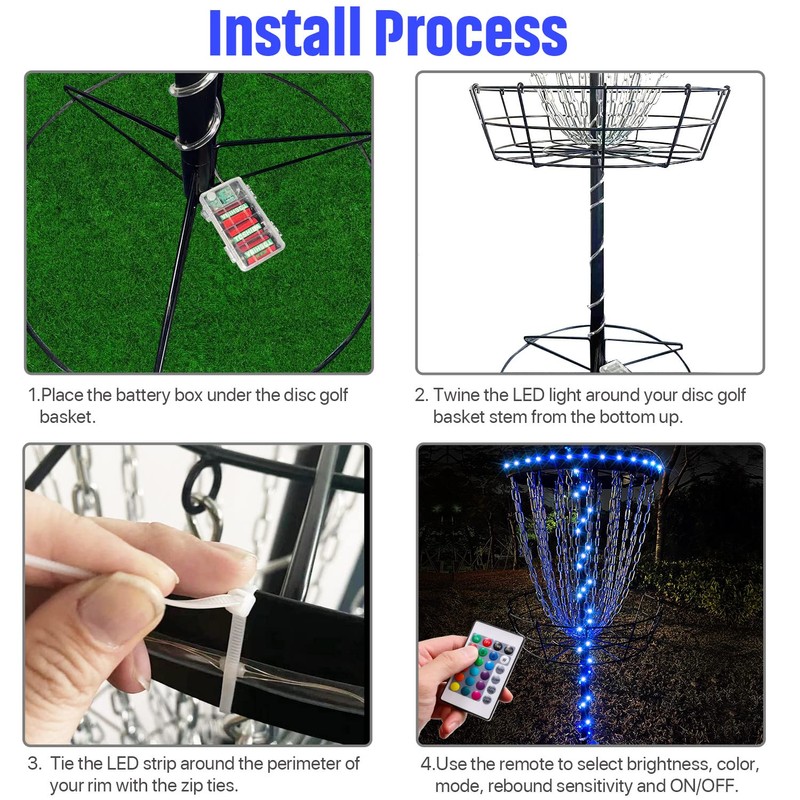 Waybelive LED Disc Golf Lights, Remote Control Disc Golf Rim