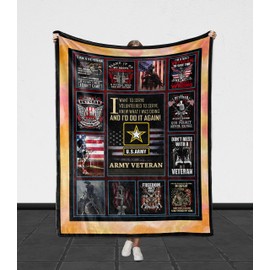 Launchigo Customized US Army Blanket - Military Blanket. Customized Fleece Throw Blanket Veterans Day for Proud Patriotic Army Veterans.[Custom] (Army Blanket 01, 60" X 80")