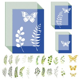 Pack of 56 Cyanotype Paper, Highly Sensitive Sun Printing Paper with 23 Cyanotype Material, Sun Printing Paper Children for Children Adults DIY Crafts