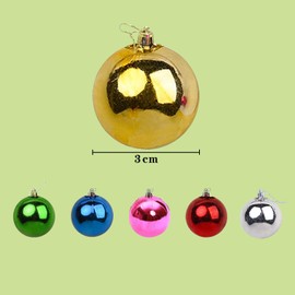 RmKbe Mini Bauble Mini Christmas Tree Baubles 3 cm Christmas Balls Decoration Shatterproof Hanging Ornaments for Christmas Tree Party Decoration (36)