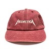 Outsdr Unisex Helvetica Washed Embroidered Dad Baseball Cap - Red
