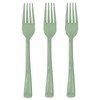 50 PCS Sage Green Plastic Forks, Sage Green Silverware Set
