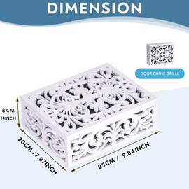 Generic GRAUES Doorbell Cover | modern design door chime covers decorative | wooden doorbell cover box only white, 9.84” Length x 7.87” Width 3.15” Depth