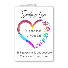 Pet bereavement Loss Sympathy card so sorry for the loss of your cat