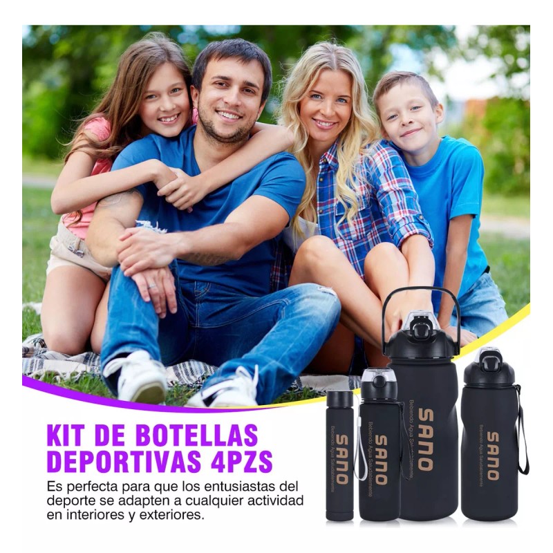 Trixter Botella De Agua Deportiva Alta Calidad 3pzs Pareja Familia