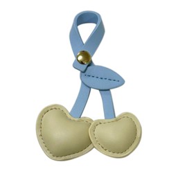 CIBBALIY Leather Bag Charm Cherry Keychain Pendant for Bags Purses Car Key Ring Small and Charming Accessory (Apricot)