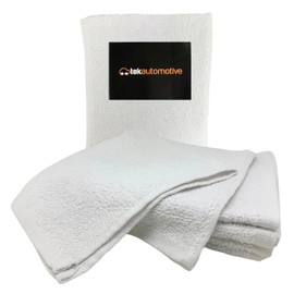 Tek Automotive Heavy Duty Terry Towelling Cleaning Cloths – 5 Pack – 100% Cotton, Low Lint, Highly Absorbent, Ideal for Polishing, Valeting, Glass & Interior – 43cm x 37cm Machine Washable