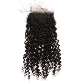 Sent Hair Silk Base Lace Closure with Baby Hair Free Part Deep Curly Wave Human Hair Closure Bleached Knots Natural Color 12 inch