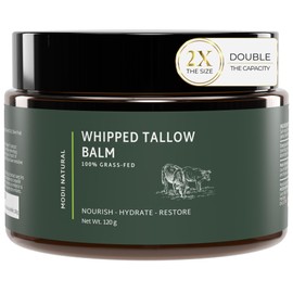 Whipped Beef Tallow Moisturizer For Skin: Tallow and Honey Face Balm, Natural Scent Tallow Face Cream, Beef Tallow For Dry Skin, Eczema Relief - Suitable for Sensitive Skin, Unscented - 120ml/4oz