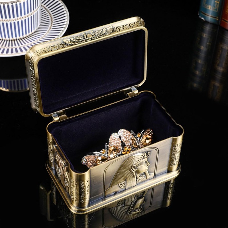Hogarup decorative box with lid small metal jewelry box trinket