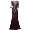 Vijiv Vintage 1920s Long Wedding Prom Dresses 2/3 Sleeve Sequin