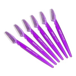 Almost Famous Face Exfoliator Beauty Razors For Face Hair Removal for Women, Purple (Pack of 6)