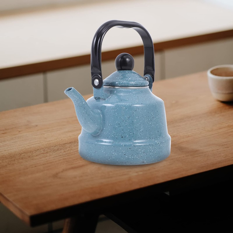 HEMOTON Enameled Tea Kettle with Handle Stovetop Tea Kettle Enamel