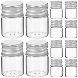 Small Mason Jars 12pcs Mini Glass Bottle Clear Sealed Jars Tiny Jars with Aluminum Screw Lids for Seasonings, Sweets(0.87x1.18inch) Mini Jars with Lids