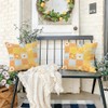 RABUSOFA Plaid Daisy Sunflower Spring Summer Pillow Covers 18x18 inch,Floral