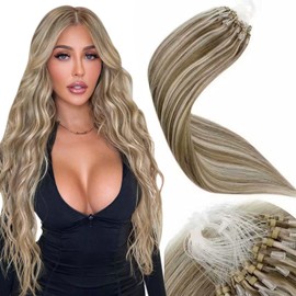 LaaVoo Micro Loop Extensions, Real Hair Extensions, Real Hair, Micro Ring Hair Extensions, Loop, Remy Quality, Human Hair, Straight, Remy Hair Pieces
