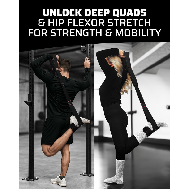 THEFITGUY Quads Stretch Strap with Ankle Support – Deep Quadriceps