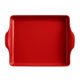 Emile Henry, Burgundy Focaccia Bread Pan/Detroit Style Pizza, 15.9 x 12.4 x 2.7in