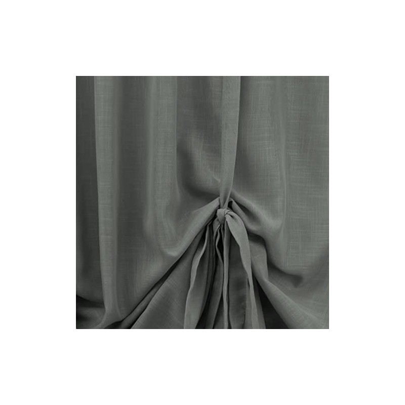 NetCurtainsUK Single Slot Top Plain Textured Voile Net Curtain Soft