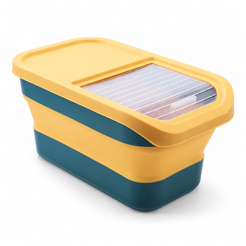 Collapsible Airtight Food Storage Container – Sealed Lid for Pet