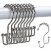 SUTINE Shower Curtain Hooks, 12 Pcs Double Shower Curtain Hooks