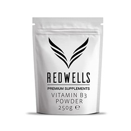 Vitamin B3 Powder Nicotinamide REDWELLS Non Flush Powder GMO Free - 250g Pack