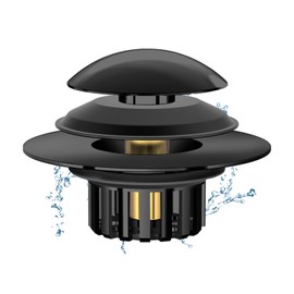 2 in 1 Tub Stopper Bathtub Drain Hair Catcher with Dual Filtration Design, Anti-Clogging Bathtub Drain Plug Bath Tub Stoppers for 1.45-1.8" Drain Shoe, Black