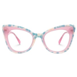 Zeelool Women's Cat Eye Glasses Stylish Acetate Eyewear Blue Light Blocking Glasses Anti Eyestrain Glasses ZJGA359158-02 Pink