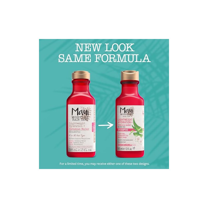 Maui Moisture - Champú Lightweight Hydration + Hibiscus Water, 13