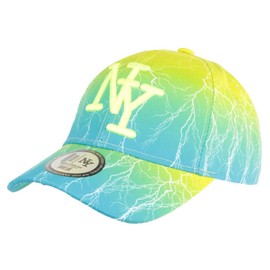 Eclyr Fashion NY Baseball Cap for Kids Blue and Neon Yellow 7 to 12 Years - Boys, blue